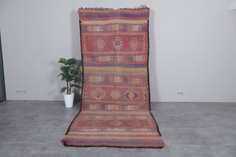 Vintage Moroccan Rug 5.3 x 12.8 ft | Handwoven Bohemian Carpet