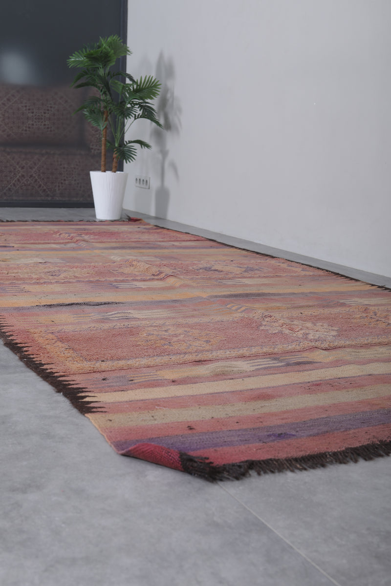 Vintage Moroccan Rug 5.3 x 12.8 ft | Handwoven Bohemian Carpet