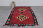 Moroccan Tribal Rug with Vibrant Diamond Motifs - 4.4 x 8 Feet