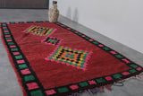 Moroccan Tribal Rug with Vibrant Diamond Motifs - 4.4 x 8 Feet