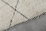 Classic White Moroccan Rug - 8 x 10 ft | Minimalist Diamond Pattern