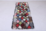 Moroccan berber rug 2.2 X 6.2 Feet - Boucherouite Rugs