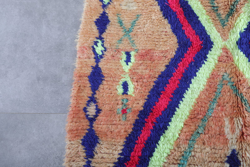 Colorful Moroccan Rug with Tribal Diamond Pattern - 3.6 x 8.5 Feet