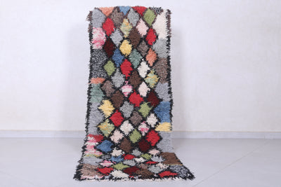 Moroccan berber rug 2.2 X 6.2 Feet - Boucherouite Rugs