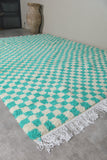 Custom Checkered  rug - Blue Green Moroccan berber carpet