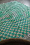 Custom Checkered  rug - Blue Green Moroccan berber carpet - custom moroccan rugs