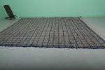 Large Moroccan Rug - 10.6 x 12.2 ft | Blue and Beige Grid Pattern