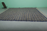 Large Moroccan Rug - 10.6 x 12.2 ft | Blue and Beige Grid Pattern