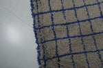 Large Moroccan Rug - 10.6 x 12.2 ft | Blue and Beige Grid Pattern