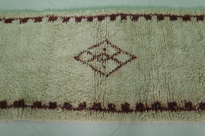 Moroccan Berber Runner Rug - Handwoven 2.4 x 7.8 Feet | Geometric Wool Design