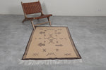 Small Moroccan Rug - 3.3 x 5.1 ft | Beige with Tribal Patterns