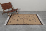 Small Moroccan Rug - 3.3 x 5.1 ft | Beige with Tribal Patterns