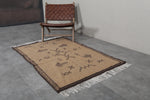 Small Moroccan Rug - 3.3 x 5.1 ft | Beige with Tribal Patterns