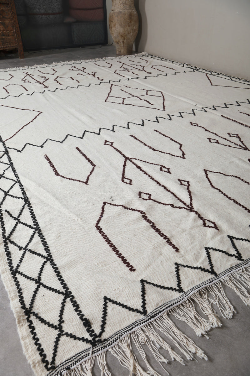 Large Moroccan Rug - 9.5 X 14.4 Feet | Minimalist Berber Design