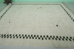 Handmade Moroccan Rug - Handwoven 9 x 12.3 Feet | Checkered Border Design