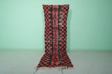 Long Moroccan Runner Rug Red 2.9 X 9.2 Feet