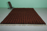 Bold Moroccan Rug - 8.2 x 10.5 ft | Rich Brown with Black Grid Pattern