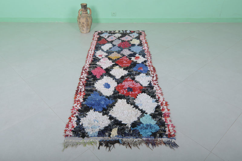 Boucherouite Runner Rug - 2.7x7.5 ft | Handwoven Moroccan Design