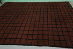 Bold Moroccan Rug - 8.2 x 10.5 ft | Rich Brown with Black Grid Pattern