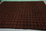 Bold Moroccan Rug - 8.2 x 10.5 ft | Rich Brown with Black Grid Pattern