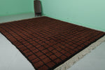 Bold Moroccan Rug - 8.2 x 10.5 ft | Rich Brown with Black Grid Pattern