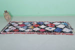 Boucherouite runner rug 2.7 X 7.5 Feet