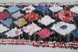 Boucherouite runner rug 2.7 X 7.5 Feet