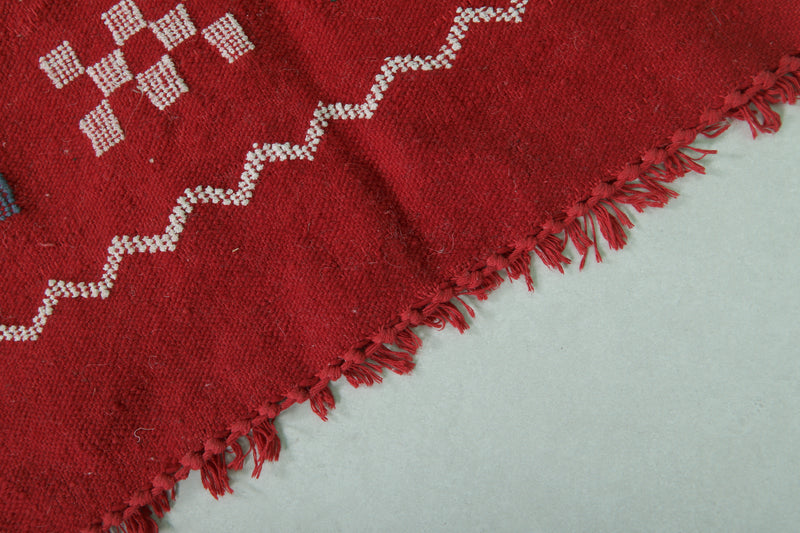 Handwoven Red Kilim Rug - 3.1 FT × 4.7 FT | Unique Artisan Craft