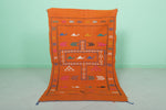 Orange Moroccan kilim 3 FT X 4.8 FT