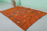 Orange Moroccan kilim 3 FT X 4.8 FT