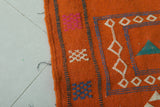 Orange Moroccan kilim 3 FT X 4.8 FT