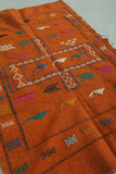 Orange Moroccan kilim 3 FT X 4.8 FT