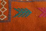 Orange Moroccan kilim 3 FT X 4.8 FT