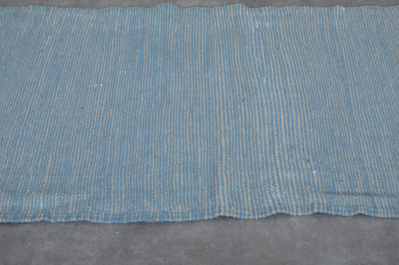 Sky Blue Moroccan Rug - 2.8 X 5.3 Feet | Handwoven Charm