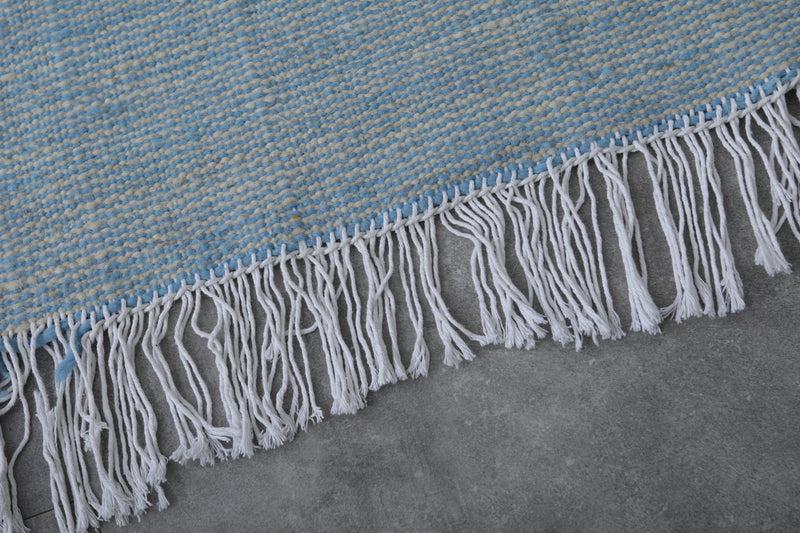 Sky Blue Moroccan Rug - 2.8 X 5.3 Feet | Handwoven Charm