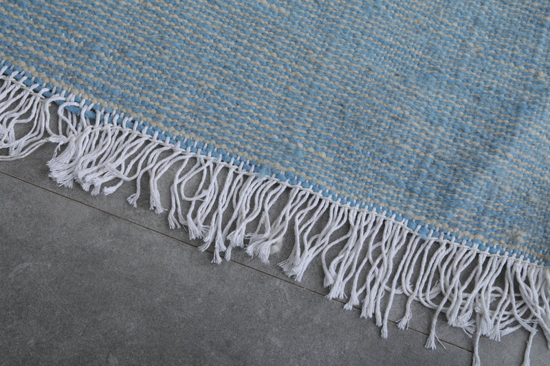 Sky Blue Moroccan Rug - 2.8 X 5.3 Feet | Handwoven Charm