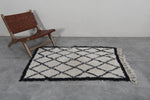 moroccan beni ourain rug 3.1 X 4.9 Feet - handmade rug