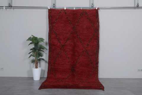 Moroccan red rug 4.6 X 9.8 Feet