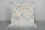 Handmade Azilal rug 3.6 X 5 Feet - Blue trellis rug