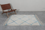 Handmade Azilal rug 3.6 X 5 Feet - Blue trellis rug