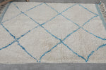 Handmade Azilal rug 3.6 X 5 Feet - Blue trellis rug