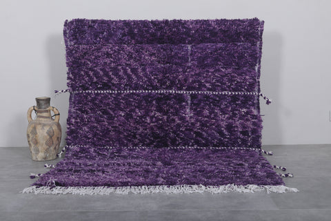 Moroccan beni ourain rug 4.6 X 6.1 Feet - purple rug