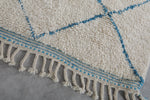 Handmade Azilal rug 3.6 X 5 Feet - Blue trellis rug