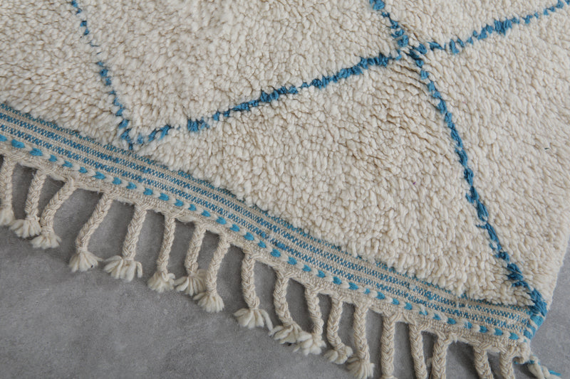 Handmade Azilal Rug – 3.6 x 5 ft | Blue Trellis Design