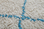 Handmade Azilal rug 3.6 X 5 Feet - Blue trellis rug