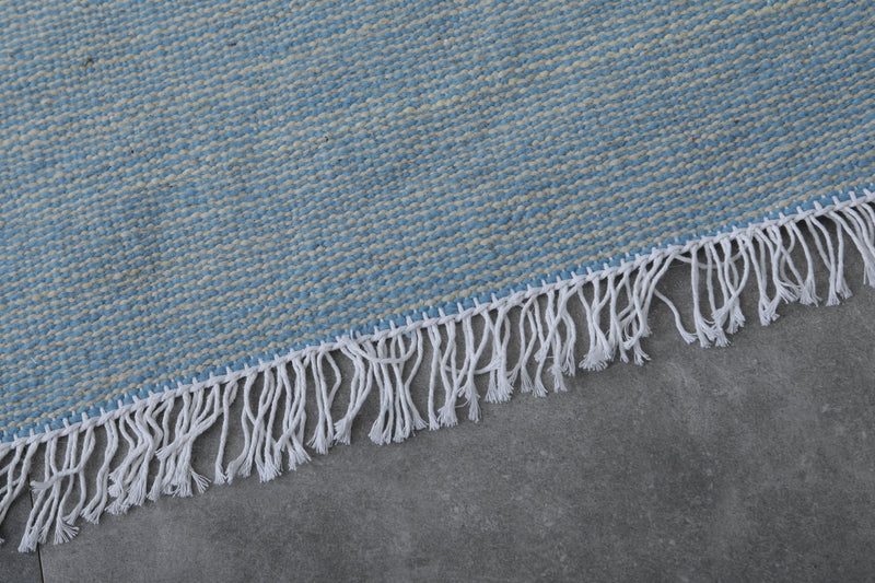 Sky Blue Moroccan Rug - 3.1 X 5.1 Feet | Handwoven Elegance