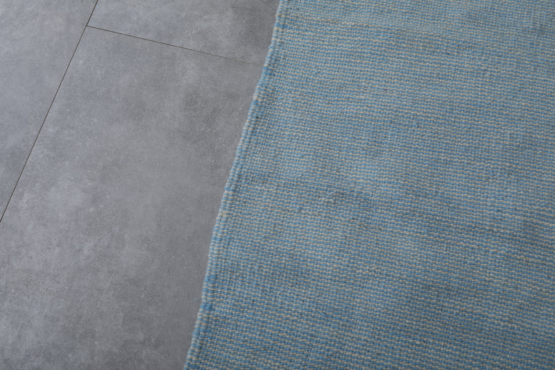 Sky Blue Moroccan Rug - 3.1 X 5.1 Feet | Handwoven Elegance