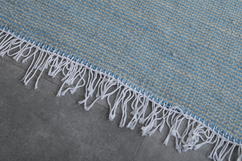 Sky Blue Moroccan Rug - 3.1 X 5.1 Feet | Handwoven Elegance