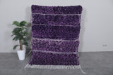 Handmade rug 4.6 x 6.3 Feet - purple wool rug