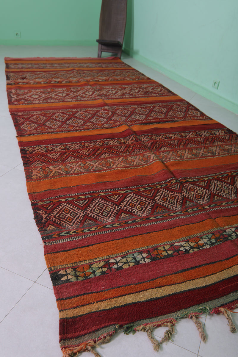 Handwoven Hallway Moroccan Kilim - 5.2 FT X 13.3 FT